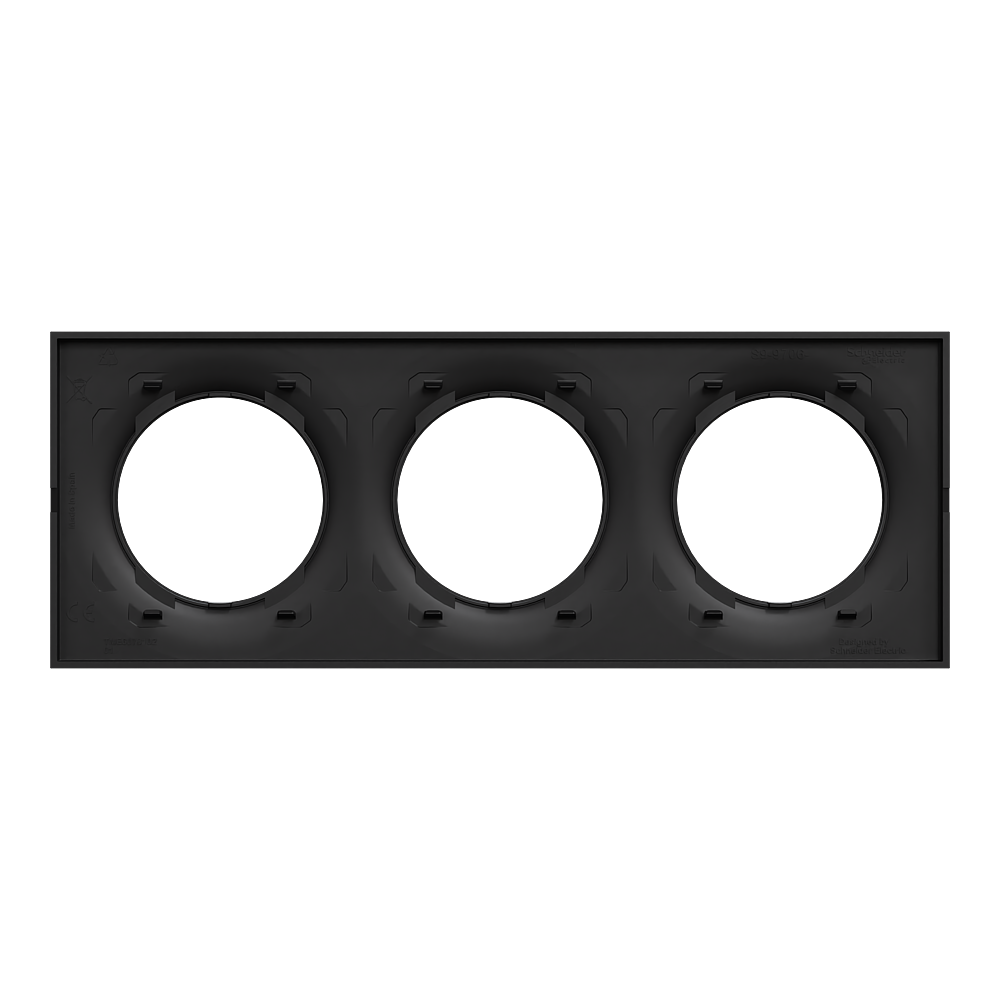 Odace Origine plaque 3 postes noir